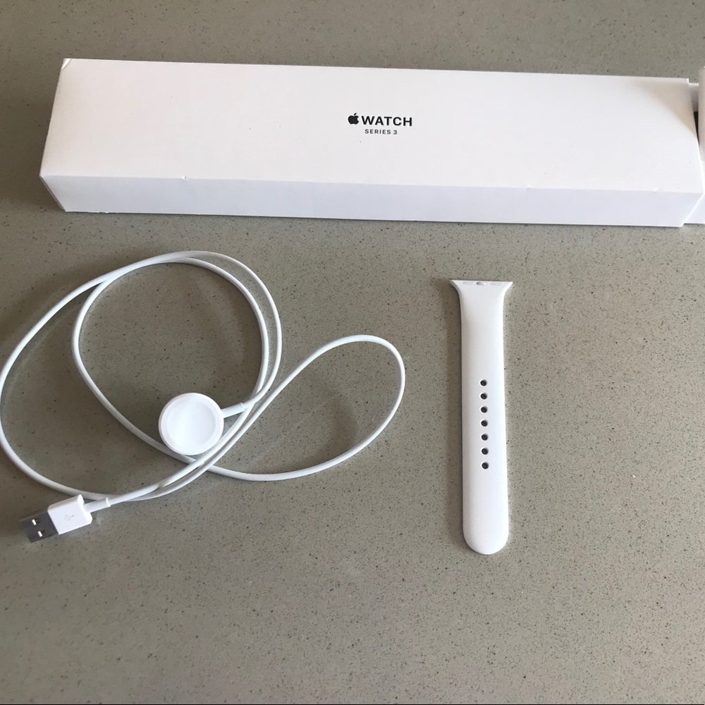 Apple Watch Charger & M/L extension for White Band
